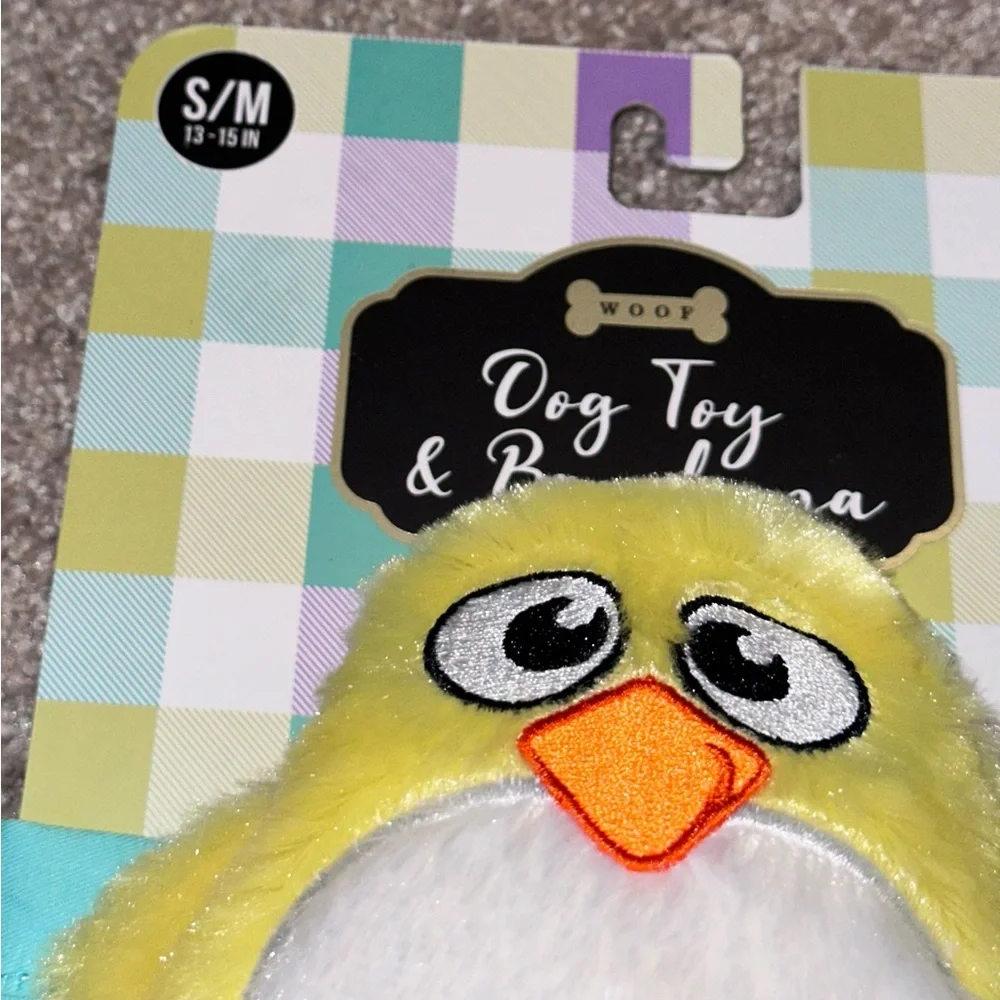 NWT Do You Want a Peep of Me Dog Bandana and Chick Squeaky Toy.
